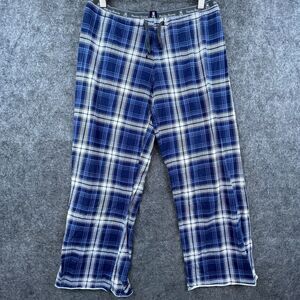Psycho Bunny Lounge Pants Mens Small Blue Flannel Pajama Sleepwear Stretch